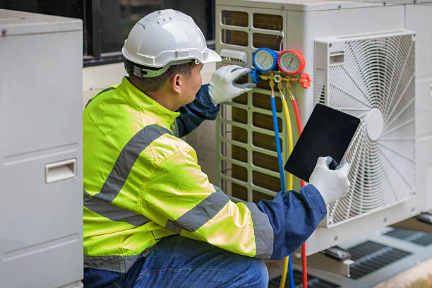 Professional Hvac technician working in Rolesville, NC